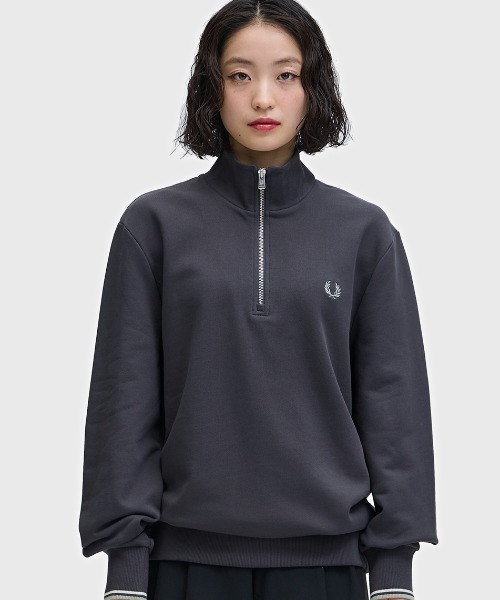 フレッドペリー ハーフジップスウェット L 黒 FRED PERRY FRED PERRY（フレッドペリー） トレーナー スウェット Half Zip