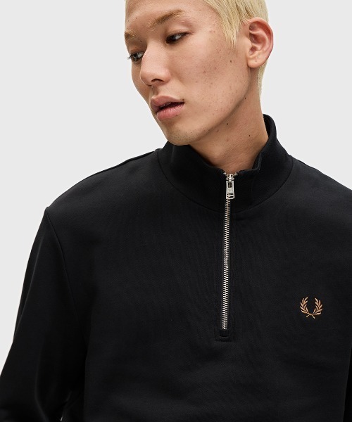 【試着のみ美品】Fred Perry ハーフジップスウェット ブラックXS 試着のみ美品】Fred Perry ハーフジップスウェット ブラックXS