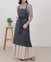新品未使用＊希少品＊slowly but surely＊リネン2way割烹着 エプロン オールシーズン大活躍。長さ調節可能2WAYリネンユニ