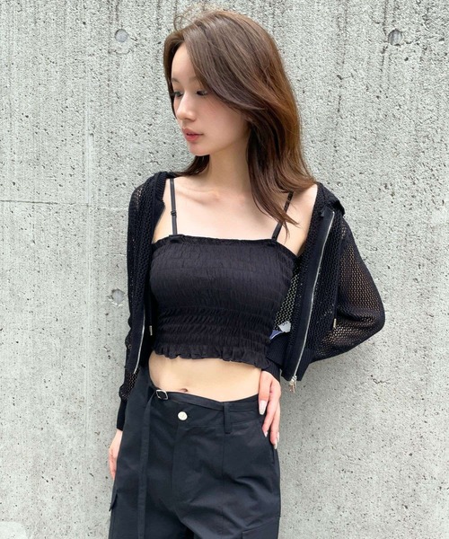 ［O3］チューブトップ × サイド カットアウト パンツ 韓国 ★ 韓国] スウェット パンツ カットアウト ベルト付 セクシー