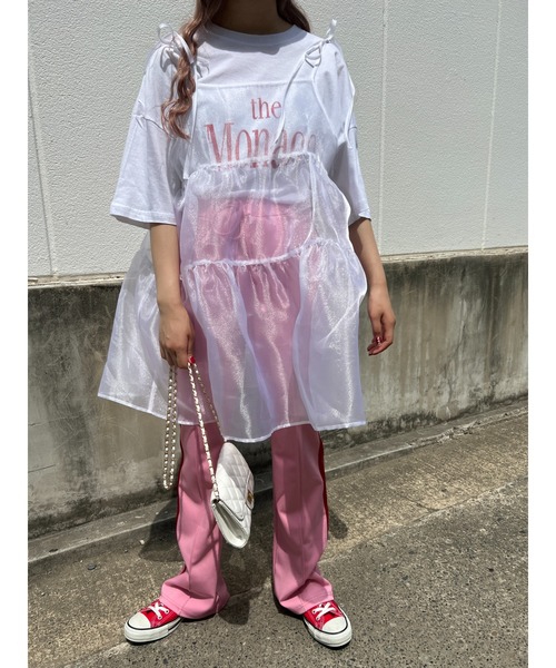 日本未入荷 CHUU★フレインボーレース シアーキャミワンピース WC ワンピース シャイニーシアーキャミワンピース : ZOZOTOWN