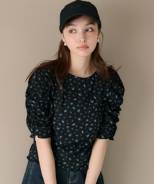 tシャツ シャーリングロゴトップス レディース tシャツ ニットライクカットソーサイドシャーリングワン