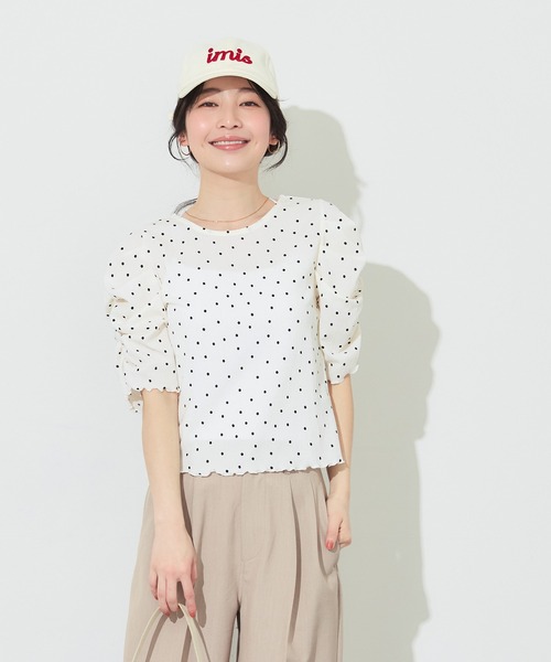 coca（コカ） tシャツ 半袖 シボシャーリングトップス レディース