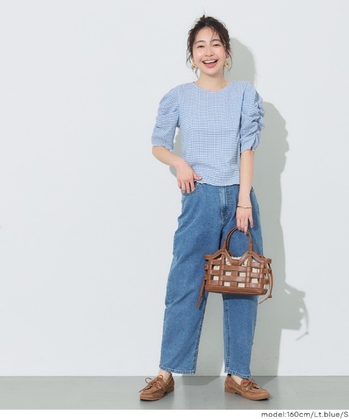 coca（コカ） tシャツ 半袖 シボシャーリングトップス レディース
