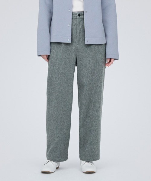 無印良品（MUJI） ワイドパンツ パンツ ストレッチ起毛タックパンツ