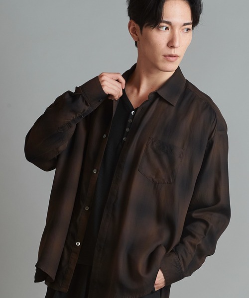 NO ID.（ノーアイディー） シャツ 「NO ID.」Ombre Check Big Shirt 
