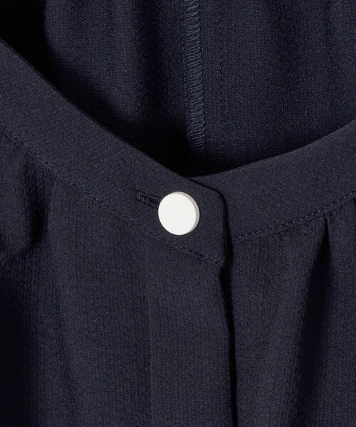 【898】美品　アナイ　サッカーストレッチパフ袖 ワンピース　濃紺　38 898】美品 アナイ サッカーストレッチパフ袖 ワンピース 濃紺 38