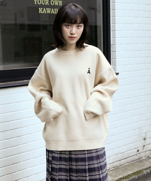 ニット セーター 「UNISEX」ALAND／Alogoニットクルーネック2 2105520 レディース メンズ ALAND ニット セーター 「UNISEX」ALAND／Alogoニットクルー