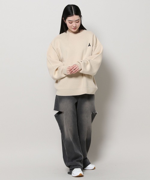 ニット セーター 「UNISEX」ALAND／Alogoニットクルーネック2 2105520 レディース メンズ セール】【UNISEX】ALAND／Alogoニットクルーネック2 2105520