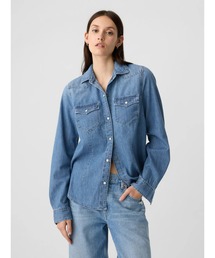 ブラウス シャツ ビッグ フィット デニム ウエスタン シャツ レディース ビッグ フィット デニム ウエスタン シャツ（シャツ/ブラウス