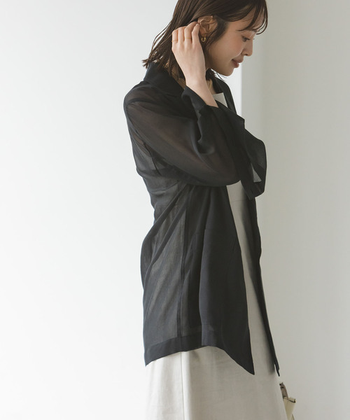 NOBLE シアージャケット　ブラック　36 NOBLE スリットスリーブシアージャケット 黒 36 - メルカリ
