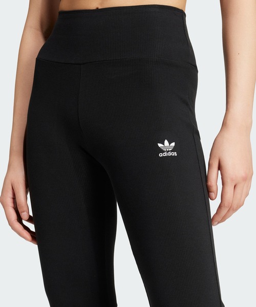 [ADIDAS] フレアレギンス エッセンシャルズ リブ ブラック adidas レギンス スパッツ エッセンシャルズ リブ フレア