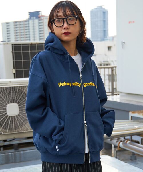 ffein パーカー 「FFEIN(フェイン)」センターロゴ刺繍ジップ