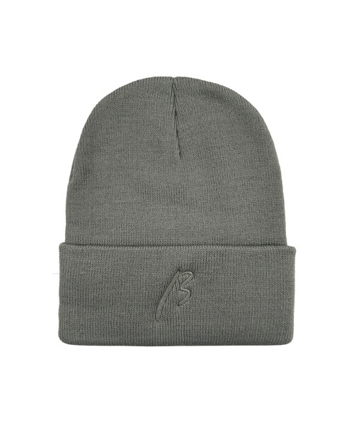 ダークグレー ニット帽 刺繍ロゴ β MEN（ベータ・メン） ニット帽 ニットキャップ ロゴ刺繍入りニット