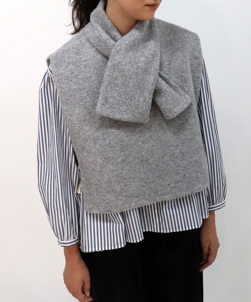 ベスト ジレ bunnies vest「マフラー付きベスト」 レディース haupia ベスト ジレ bunnies vest「マフラー付きベスト