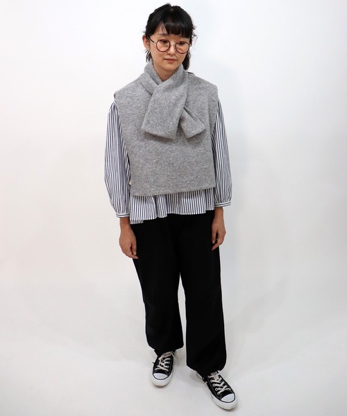 ベスト ジレ bunnies vest「マフラー付きベスト」 レディース haupia ベスト ジレ bunnies vest「マフラー付きベスト