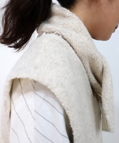 ベスト ジレ bunnies vest「マフラー付きベスト」 レディース haupia ベスト ジレ bunnies vest「マフラー付きベスト