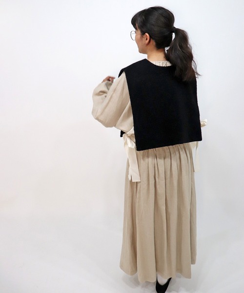 ベスト ジレ bunnies vest「マフラー付きベスト」 レディース haupia ベスト ジレ bunnies vest「マフラー付きベスト
