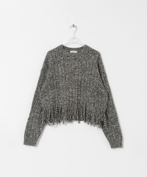 ニット セーター fringe lame knit po レディース