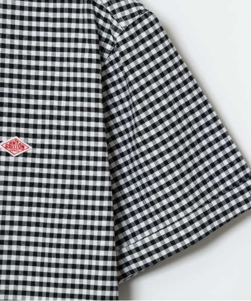 DANTON チェック柄 半袖シャツ　40 Danton 「DANTON」 半袖シャツ 40 サックスブルー レディース