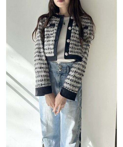 ♡CHANEL デニムジャケット　ツイードトリミング　36 ♡CHANEL デニムジャケット ツイードトリミング 36