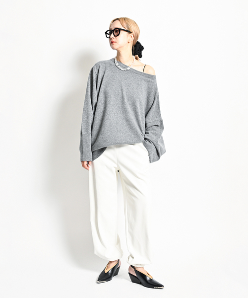 ニット セーター 「追加」OFF-SHOULDER STRETCH SWEATER3：ニット レディース CITYSHOP ニット セーター 「追加」OFF-SHOULDER STRETCH