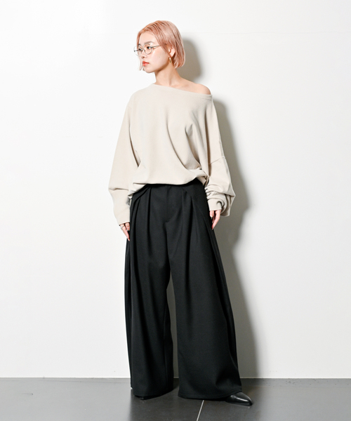 ニット セーター 「追加」OFF-SHOULDER STRETCH SWEATER3：ニット レディース CITYSHOP ニット セーター 「追加」OFF-SHOULDER STRETCH