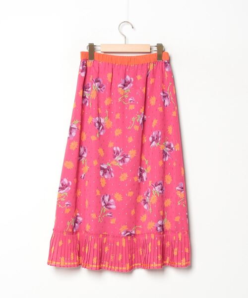 MUVEIL」 花柄ロングスカート 38 ピンク レディース : 89505795 
