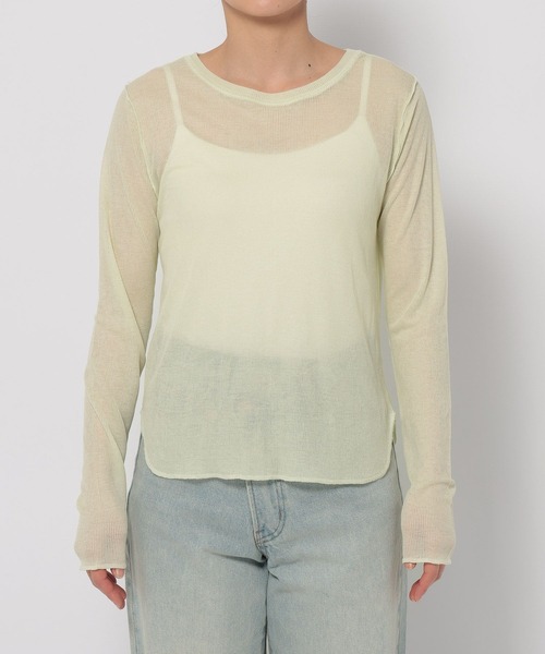 LOWRYS FARM（ローリーズファーム） tシャツ シアーメロータイトLS