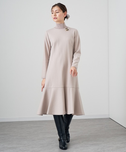 ANAYI グレイのワンピース　サイズ38 ANAYI（アナイ） 長袖ワンピース 38 グレー レディース : ZOZOTOWN