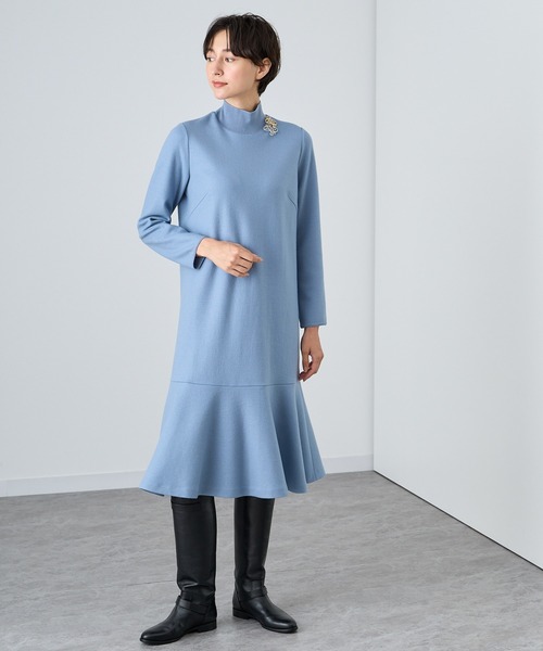 ANAYI グレイのワンピース　サイズ38 ANAYI（アナイ） 長袖ワンピース 38 グレー レディース : ZOZOTOWN