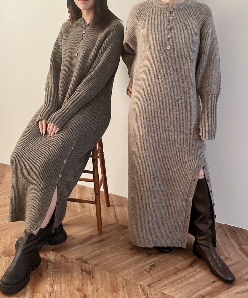 「Reurie'」 ニットワンピース FREE ブラック レディース_画像4