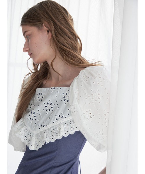 etre loin（エトルワン） ワンピース 半袖 embroidered scarf dress 