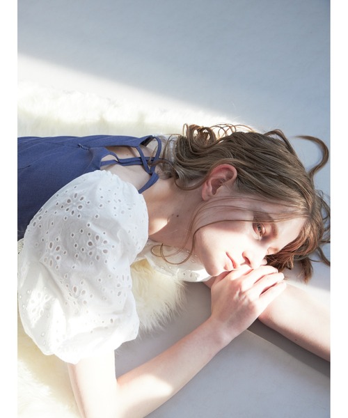 etre loin（エトルワン） ワンピース 半袖 embroidered scarf dress