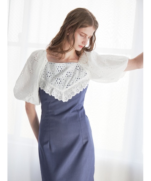 etre loin（エトルワン） ワンピース 半袖 embroidered scarf dress