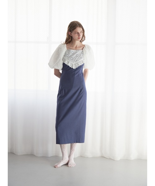 etre loin（エトルワン） ワンピース 半袖 embroidered scarf dress