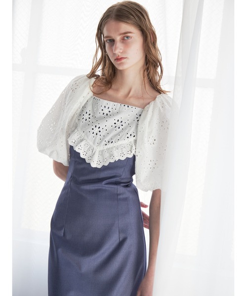 etre loin（エトルワン） ワンピース 半袖 embroidered scarf dress