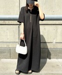 ワンピース 前後2WAYハーフジップTシャツワ...の詳細画像1