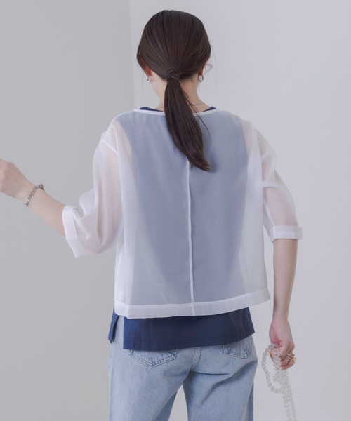 「Eimee Law」 長袖カットソー FREE アイボリー レディース Eimee Law エイミーロウ ベスト 84197M レディース メッシュ