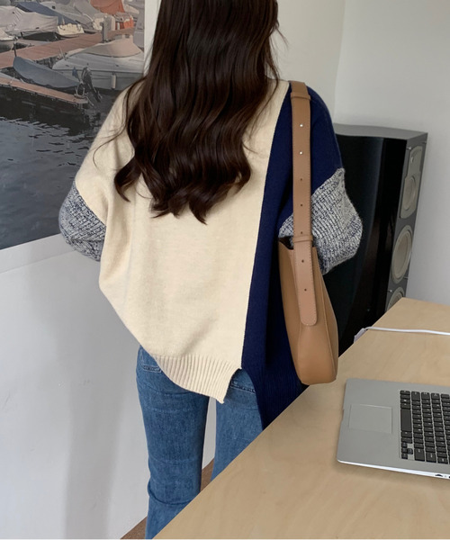 「emi+」 タートルネックニット FREE ネイビー レディース_画像2