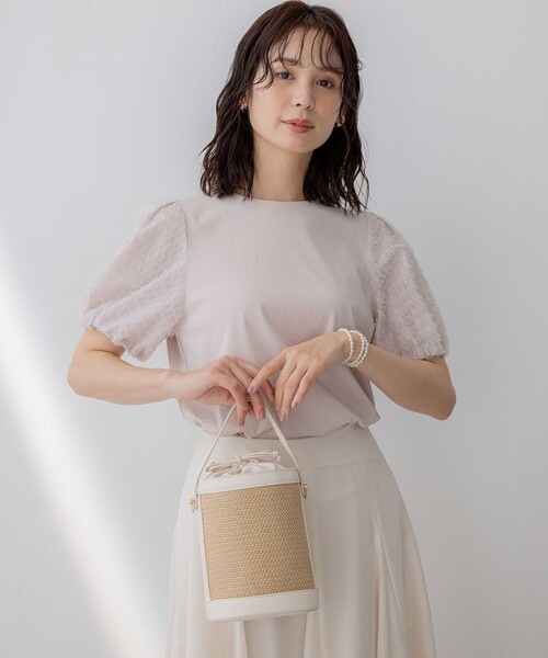 tシャツ プライスコンビネーションスリーブ華感カットソー レディース 組曲 tシャツ プライスコンビネーションスリーブ華感カットソー