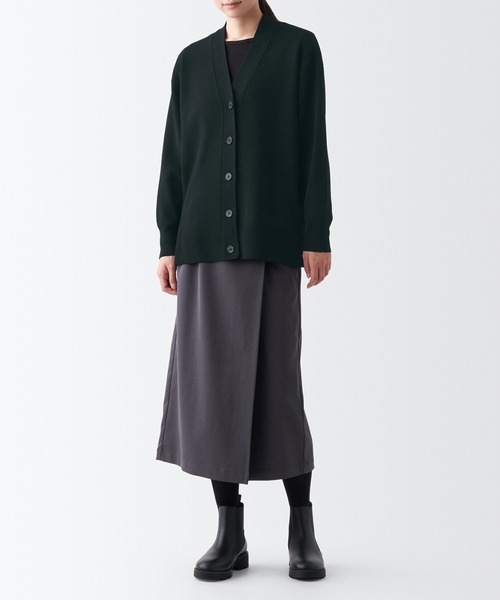 無印良品（MUJI） ニットカーディガン M ダークグレー レディース