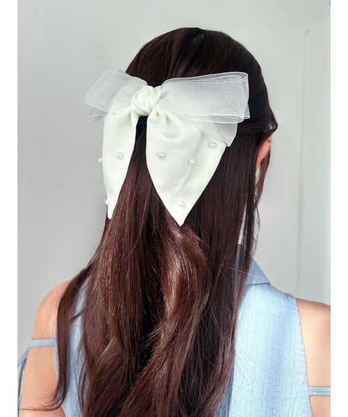 ヘアリボン　No.410 RESEXXY ヘアクリップ ポイントパールリボン : ZOZOTOWN Yahoo!店