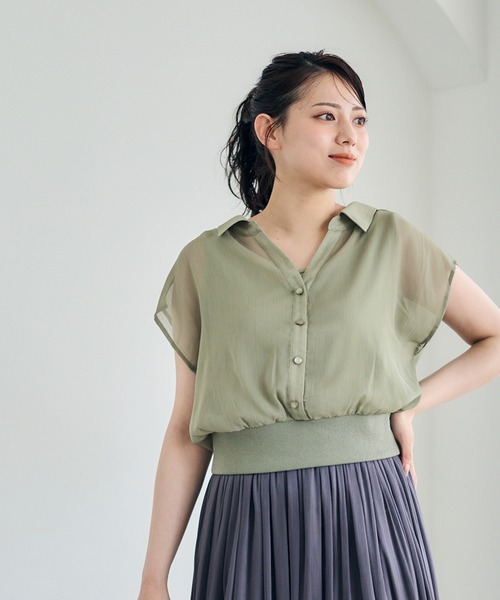 tシャツ シアーシャツインナー付プルオーバー レディース 12Twelve Agenda tシャツ シアーシャツインナー付プルオーバー
