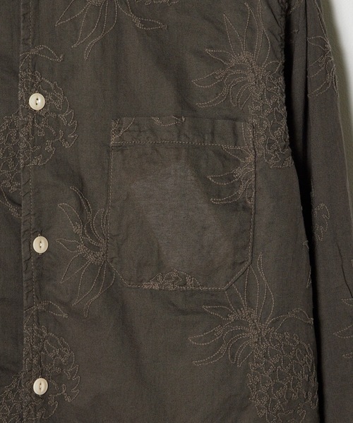 レミレリーフ　パイナップル柄 半袖アロハシャツ REMI RELIEF シャツ RELIEF/レミレリーフ アロハ総柄刺繍SHIRT