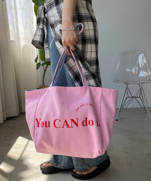 210nouve トートバッグ 「リバーシブル」ビッグロゴキャンバス