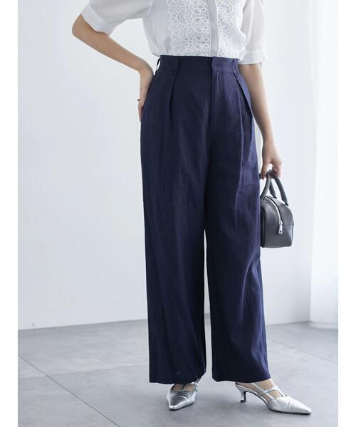 Te chichi パンツ レーヨンリネンワイドパンツ「2025summer