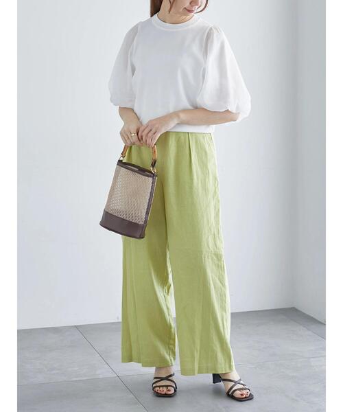 Te chichi パンツ レーヨンリネンワイドパンツ「2025summer