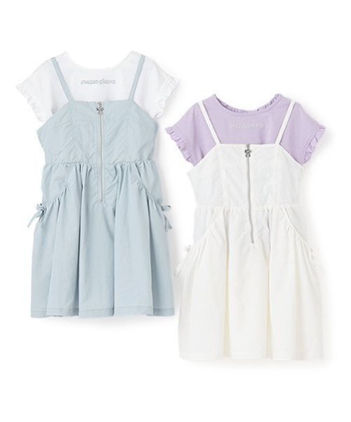mezzo piano ワンピース フロントZIPキャミワンピース＆半袖Tシャツ