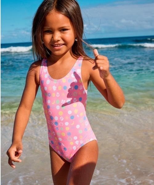 ROXY 水着 DOT ONE PIECE/ロキシーキッズ総柄ワンピース(水着
